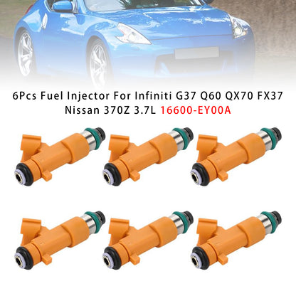 2013 Infiniti EX37 3.7L V6 16600-EY00A 6Pcs Fuel Injector