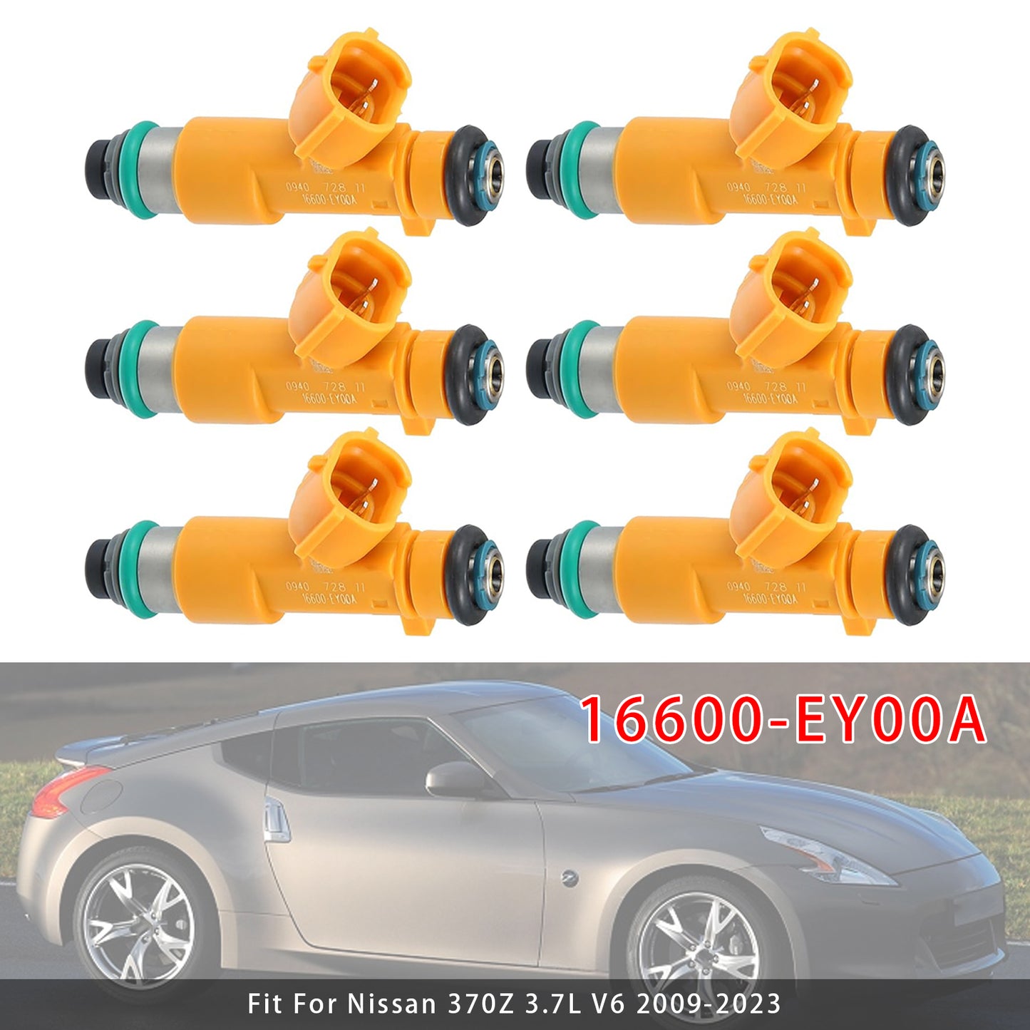 2013 Infiniti EX37 3.7L V6 16600-EY00A 6Pcs Fuel Injector