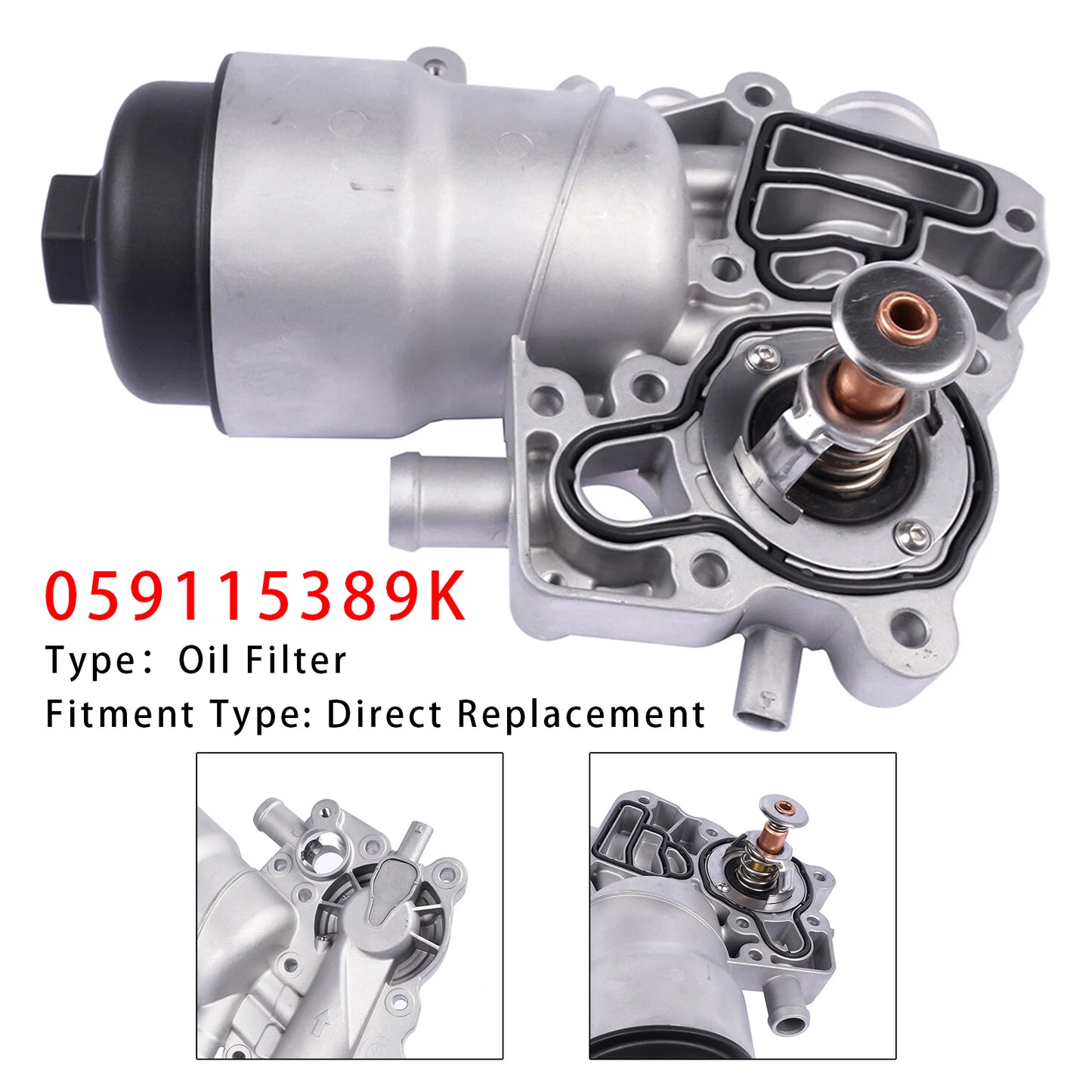 2010-2017 Audi A8 3.0T Diesel CDTB CDTA CLAB CMHA CPNA CTBB CTBA CDTC CPNB CTBD 059 115 389 K Oil Filter Housing Oil Cooler
