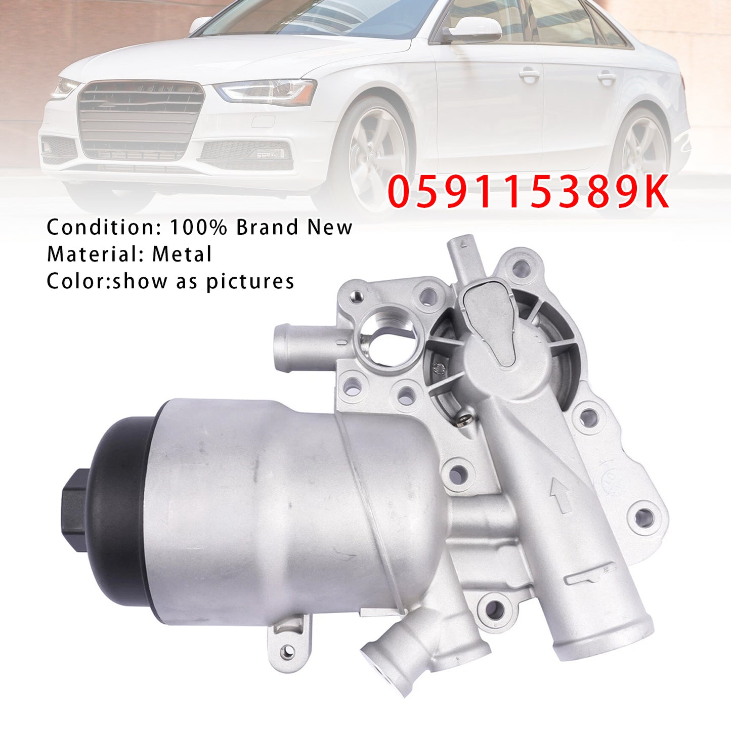 2010-2017 Audi A8 3.0T Diesel CDTB CDTA CLAB CMHA CPNA CTBB CTBA CDTC CPNB CTBD 059 115 389 K Oil Filter Housing Oil Cooler