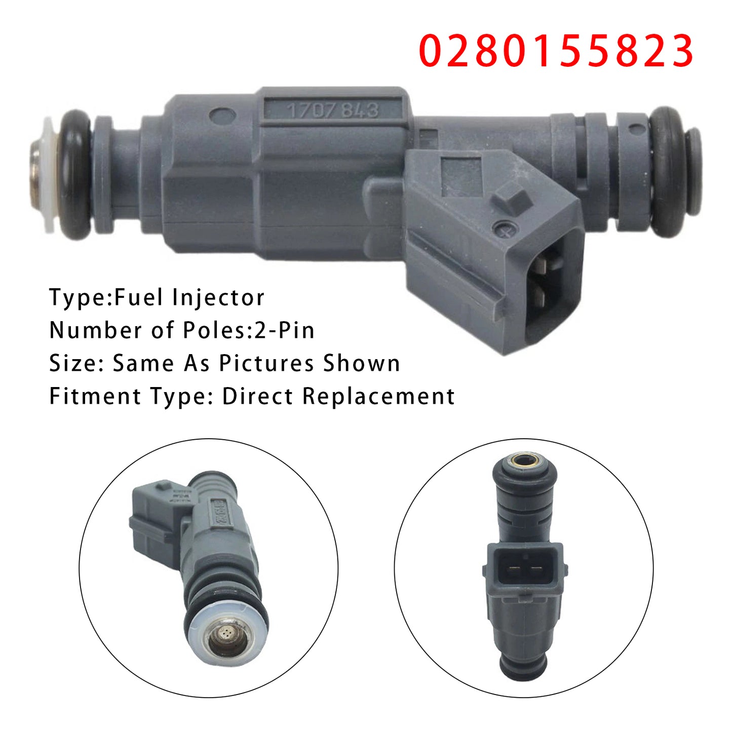 2000-2003 BMW X5 E53 4.4 i 4.4 SUV 0280155823 1Pcs Fuel Injector