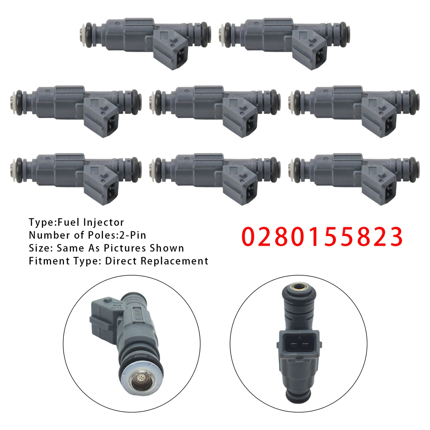 2002-2005 Land Rover Range Rover Mk III L322 4.4 4x4 4.4 SUV 0280155823 8Pcs Fuel Injector