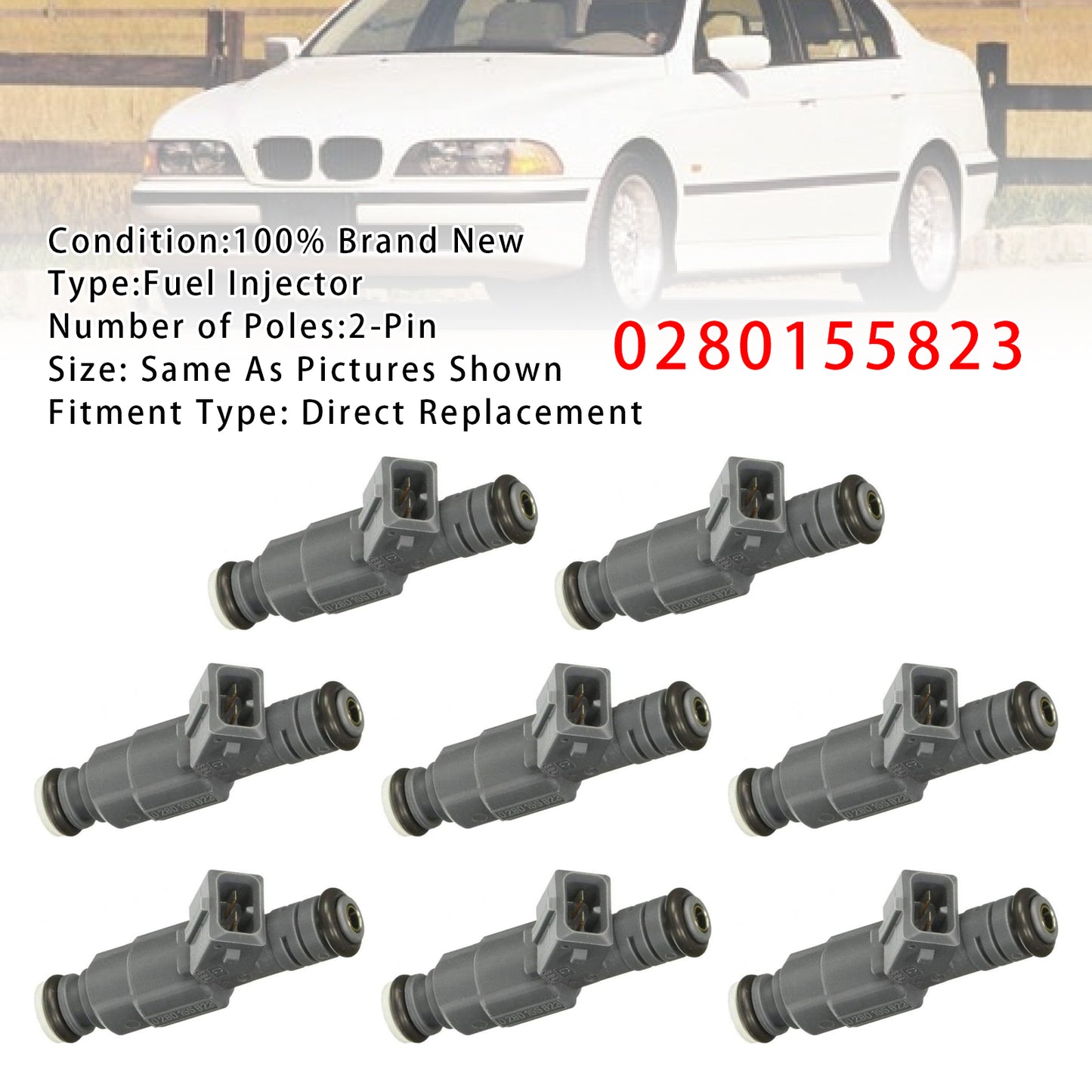 2002-2005 Land Rover Range Rover Mk III L322 4.4 4x4 4.4 SUV 0280155823 8Pcs Fuel Injector