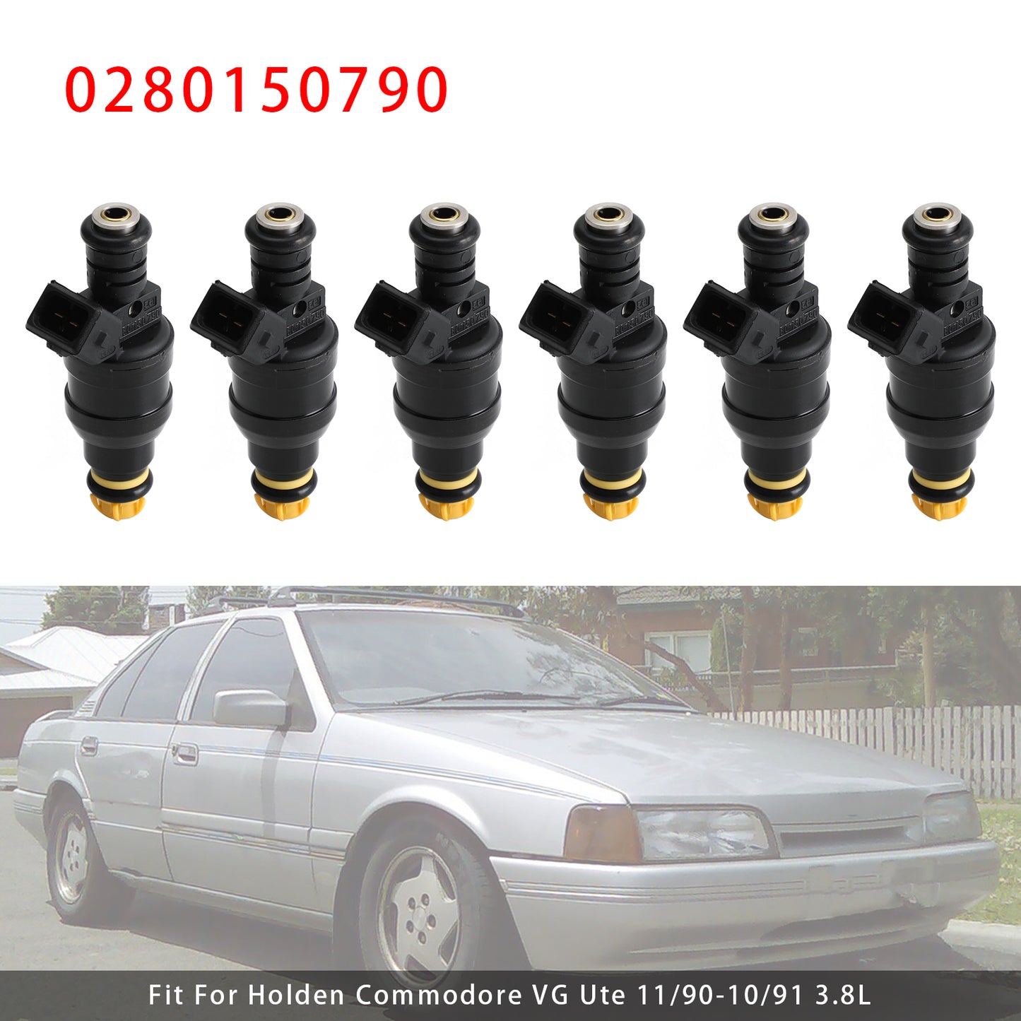 1991-1992 Ford Fairmont EB 3.9L XRP Wagon 0280150790 6Pcs Fuel Injector
