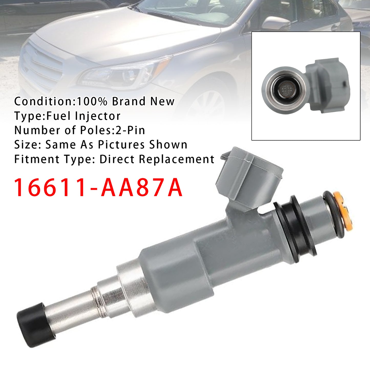 2015-2017 Subaru Outback 2.5L H4 16611-AA87A 1Pcs Fuel Injector