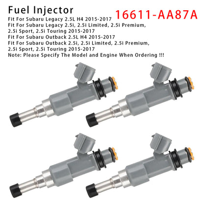 2015-2017 Subaru Outback 2.5L H4 16611-AA87A 4Pcs Fuel Injector