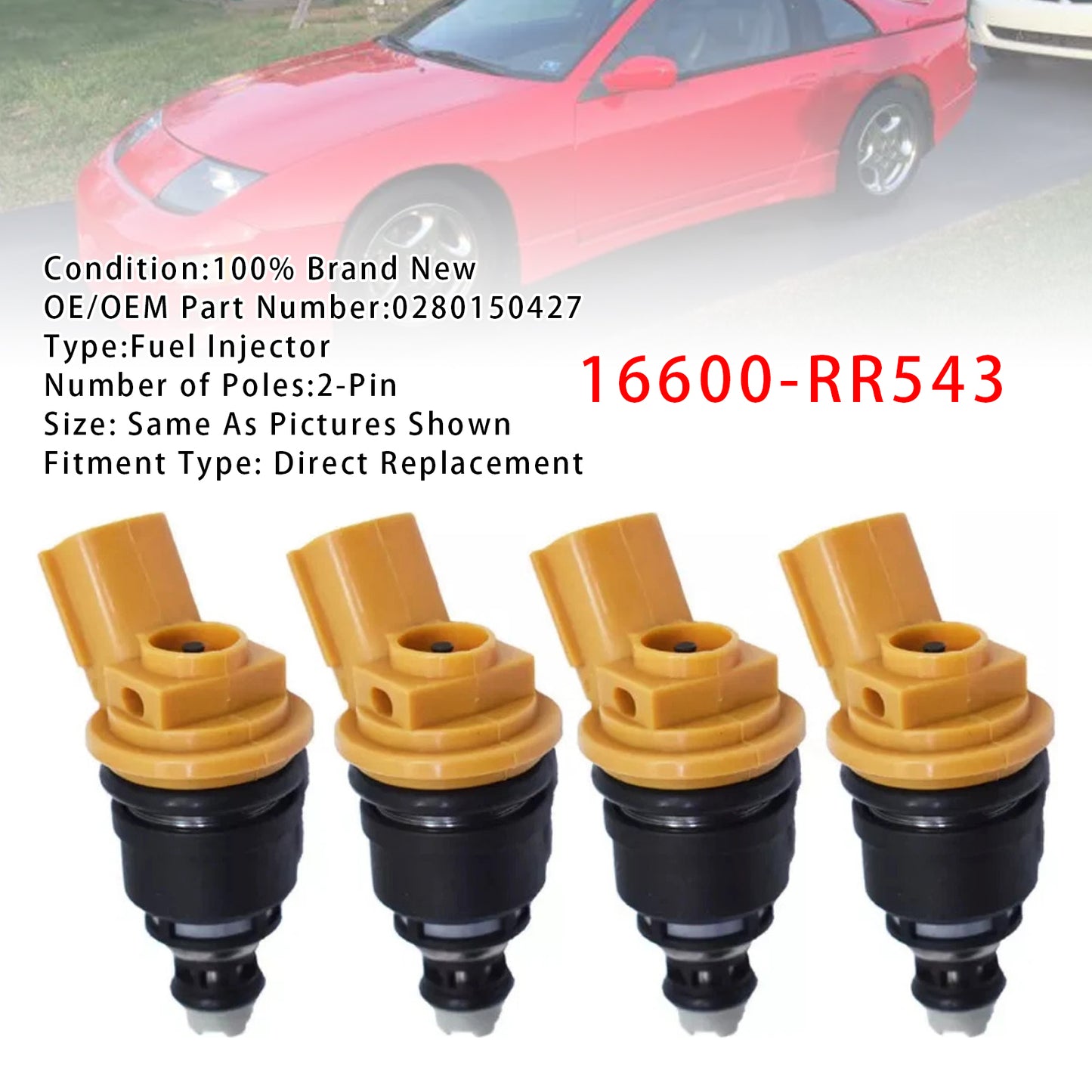 Nissan Silvia SR20DET S13 14 15 Skyline R33 16600-RR543 4Pcs Fuel Injector
