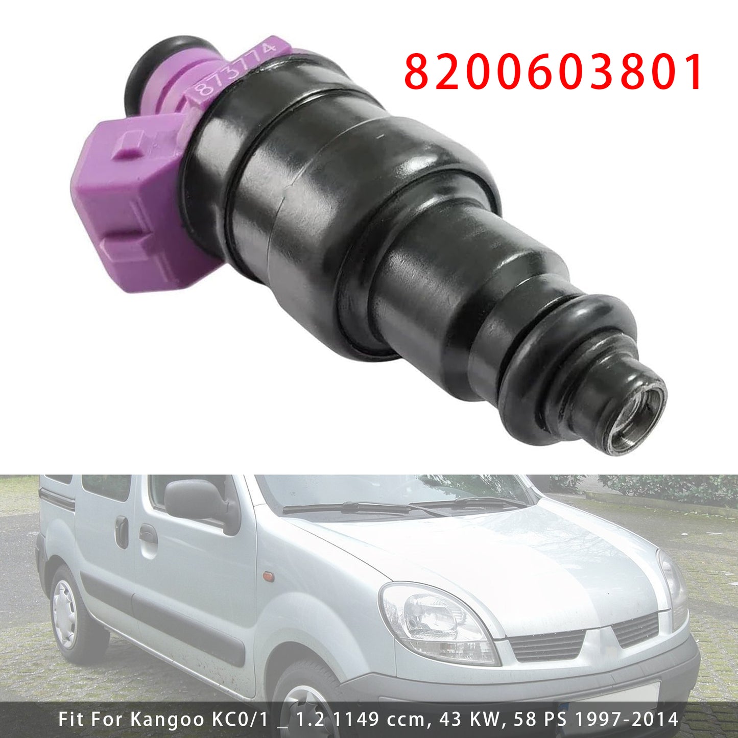 1993-1996 Renault Twingo C06 _ 1.2 1239 ccm 40 KW 55 PS 7700873774 1Pcs Fuel Injector