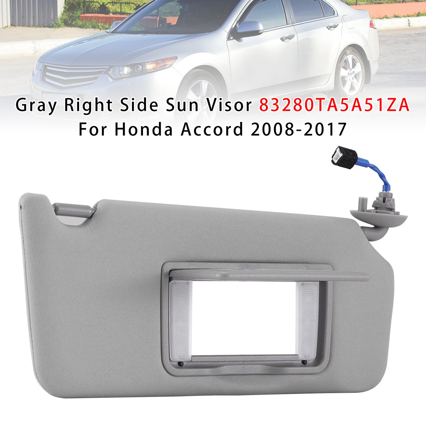 2008-2017 Honda Accord 83280TA5A51ZA Gray Right Side Sun Visor