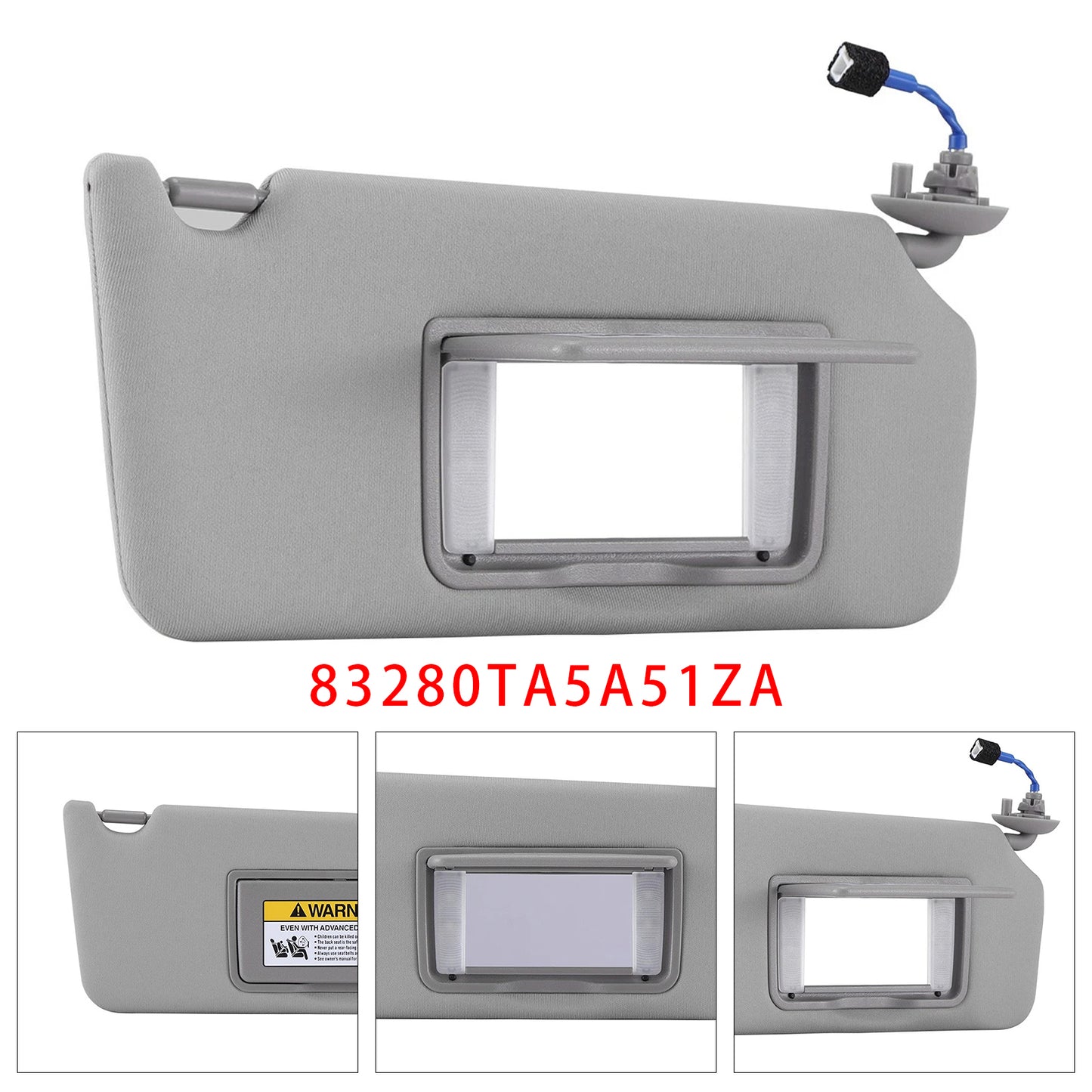 2008-2017 Honda Accord 83280TA5A51ZA Gray Right Side Sun Visor