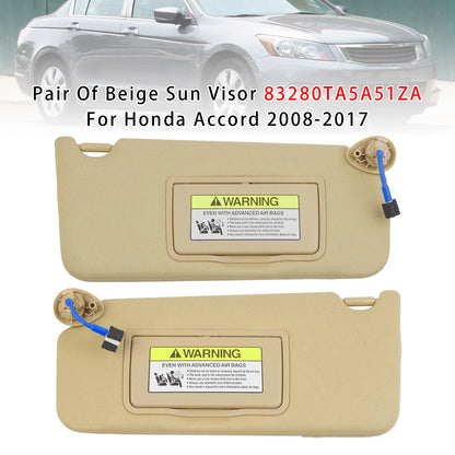2008-2017 Honda Accord 83280TA5A51ZA Pair Of Beige Sun Visor