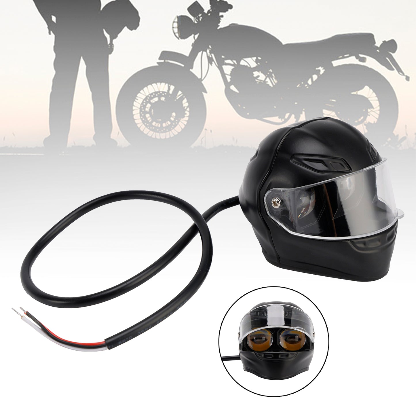 Motor Electric Led Worklight Spotlight Waterproof Headlight 20W Helmet-Look