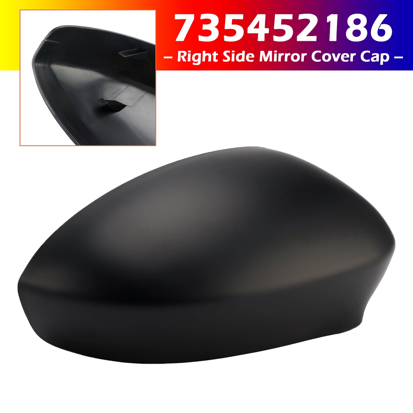 2009 Fiat GGrande Punto Evo Dal 735452186 Right Side Mirror Cover Cap