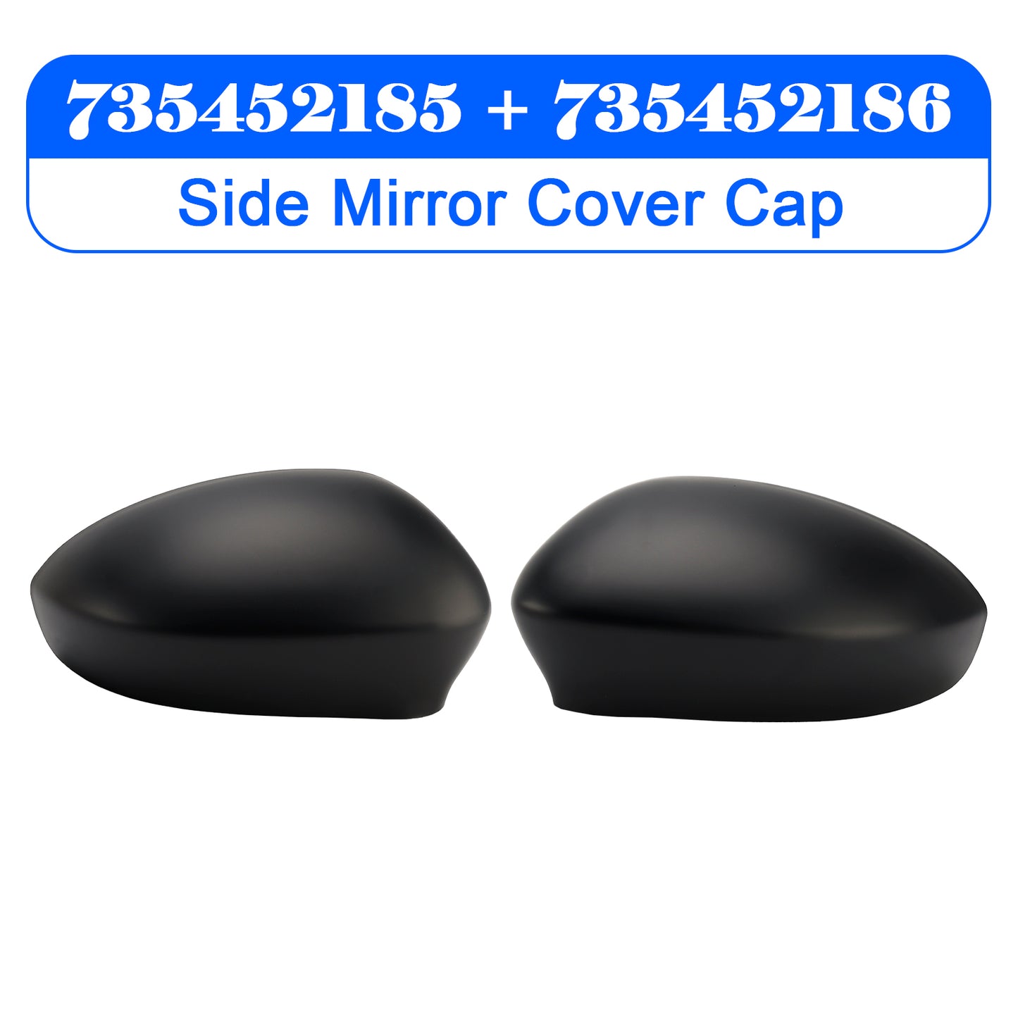 2007-2024 Fiat 500/500C 735452185 Pair of Side Mirror Cover Cap