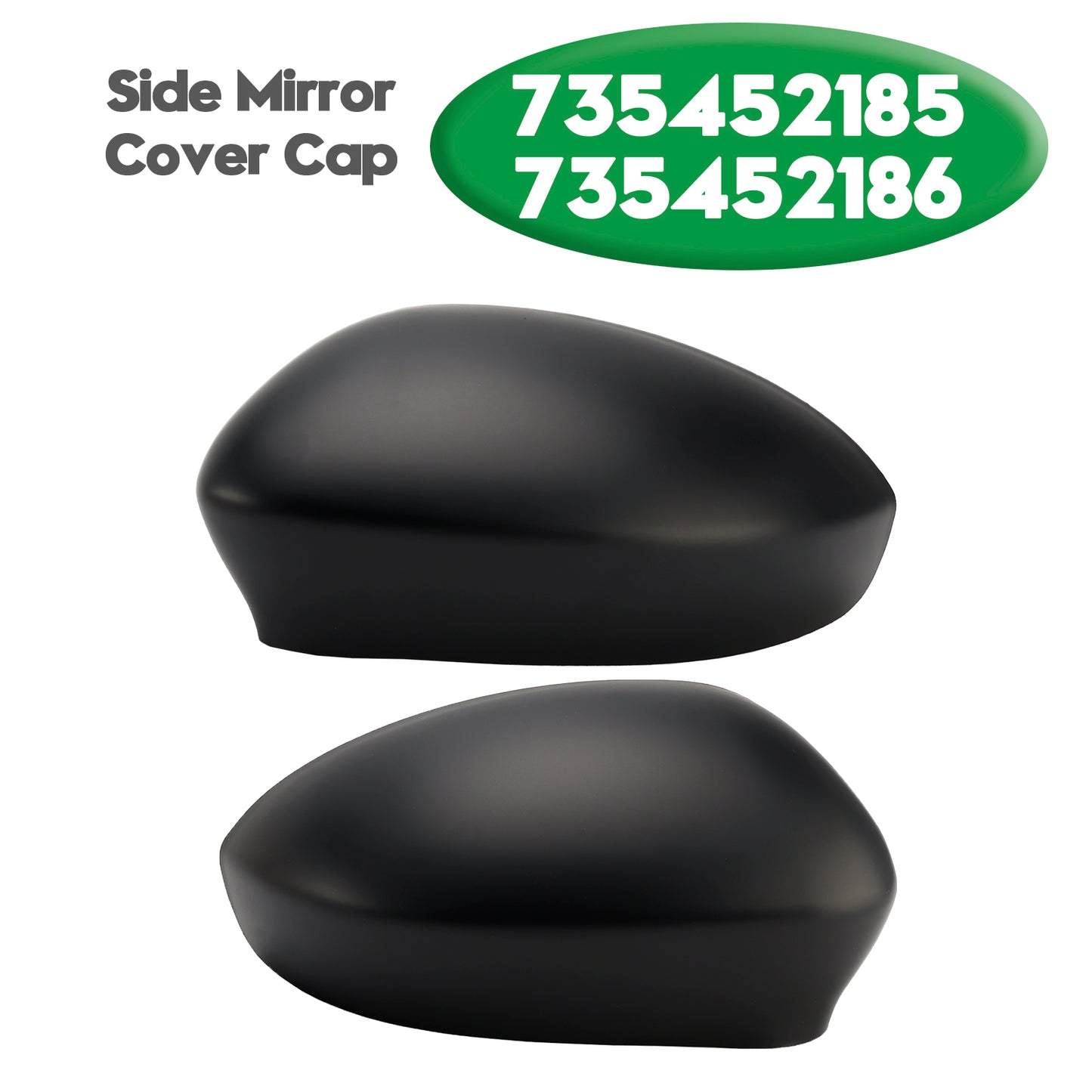 2007-2024 Fiat 500/500C 735452185 Pair of Side Mirror Cover Cap