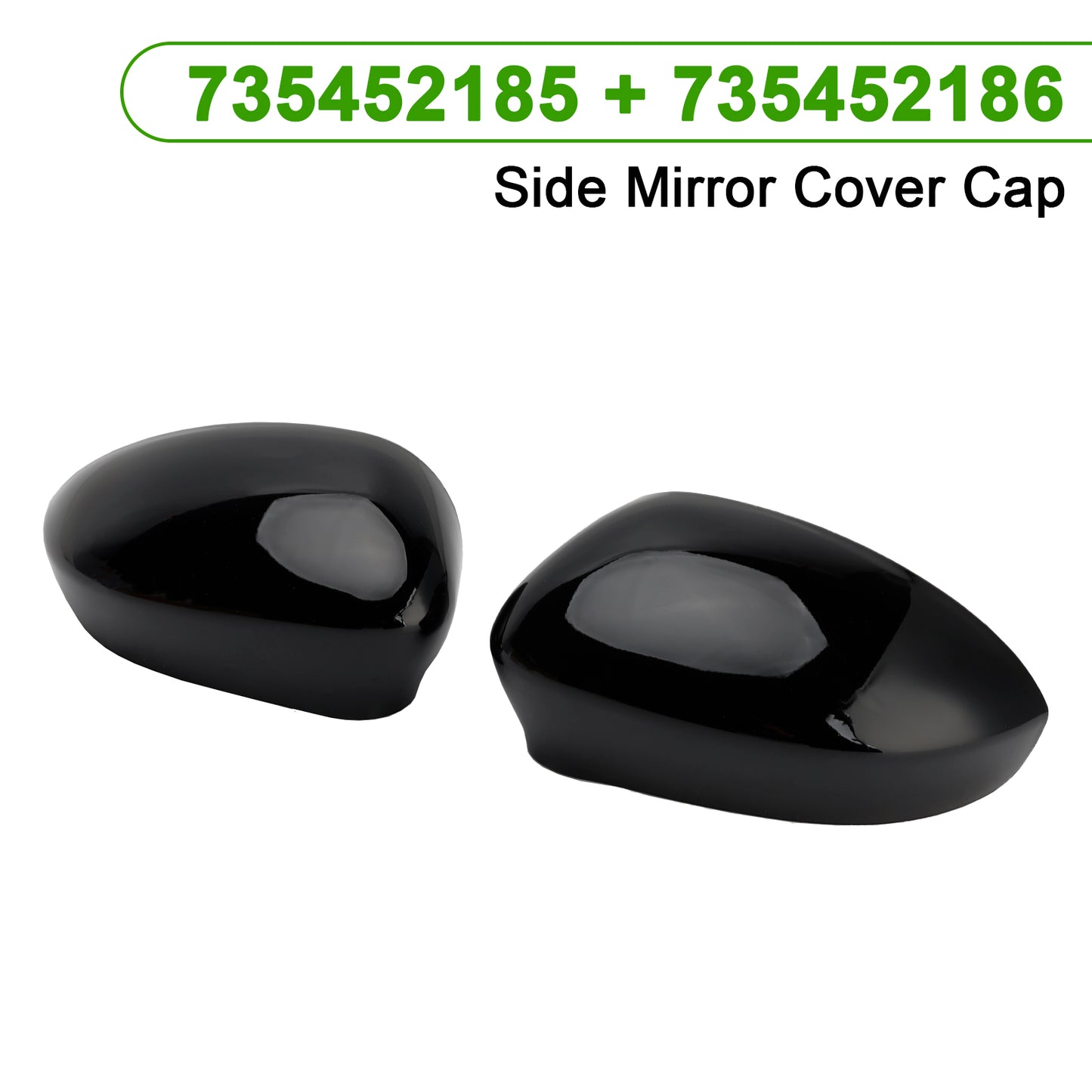 2007-2024 Fiat 500/500C 735452185 Pair of Side Mirror Cover Cap