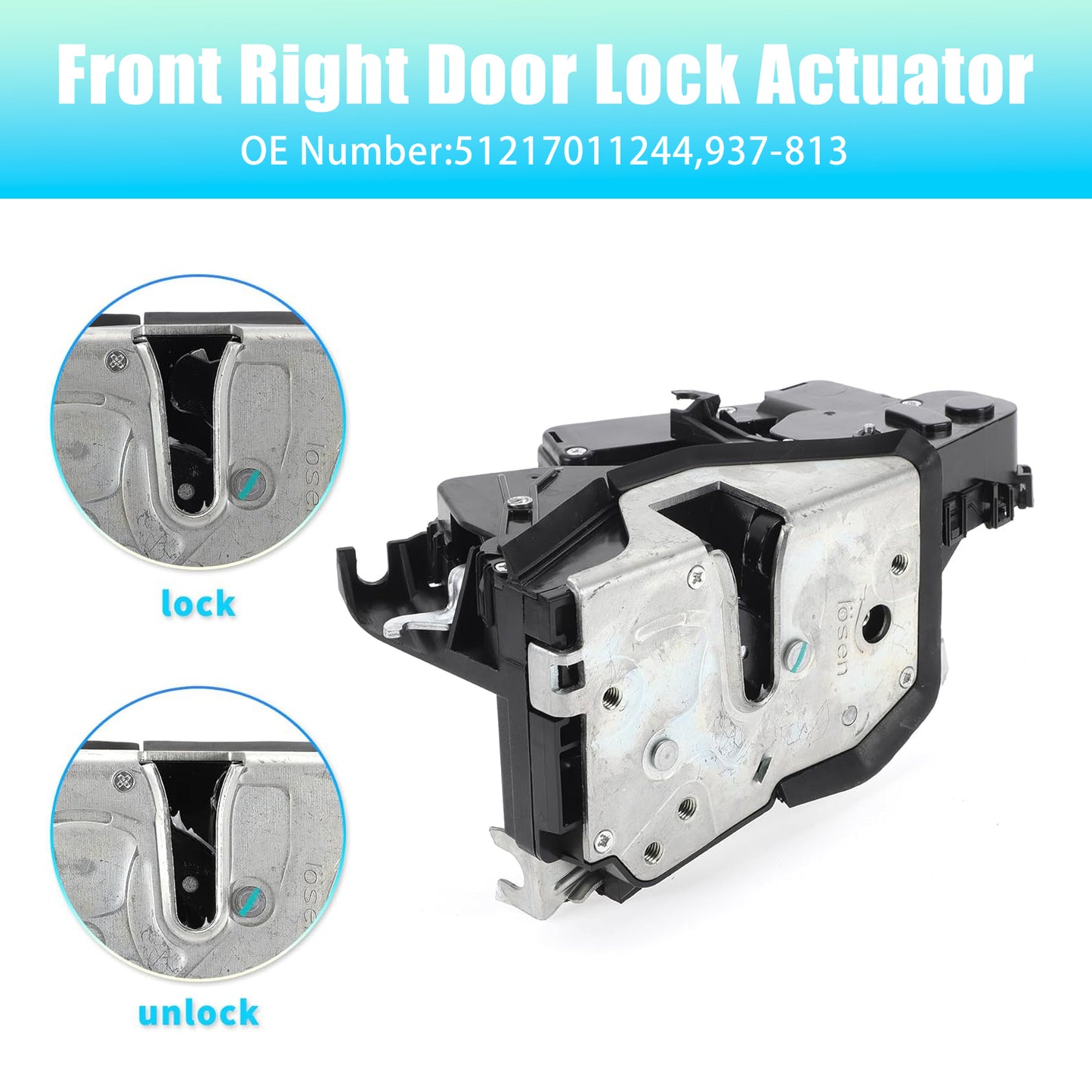 2003/03-2005/02 BMW 3 Series 330d E46 51217011244 Front Right Door Lock Actuator