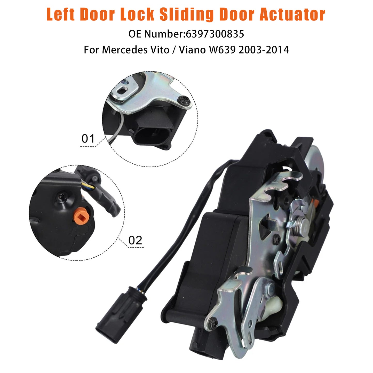 2003-2014 Mercedes Vito / Viano W639 6397300835 Left Door Lock Sliding Door Actuator