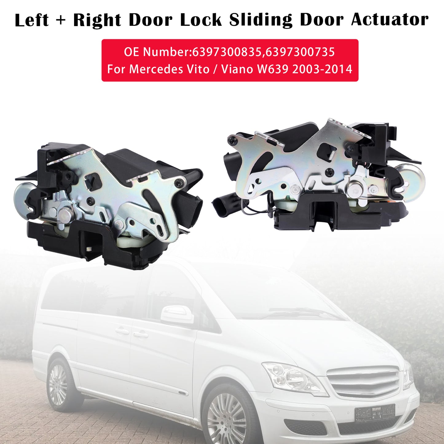 Mercedes Vito Viano W639 6397300835 2x Door Lock Sliding Door Actuator