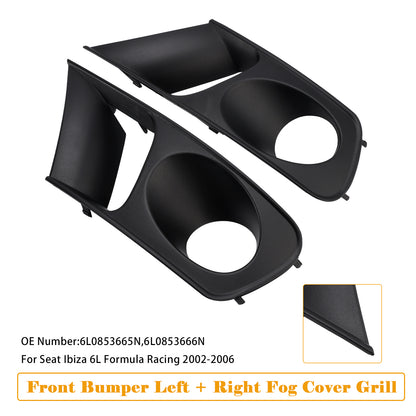 2002-2006 SEAT Ibiza Type 6L Pre-facelift FR Model 6L0853665N Front Bumper Left + Right Fog Cover