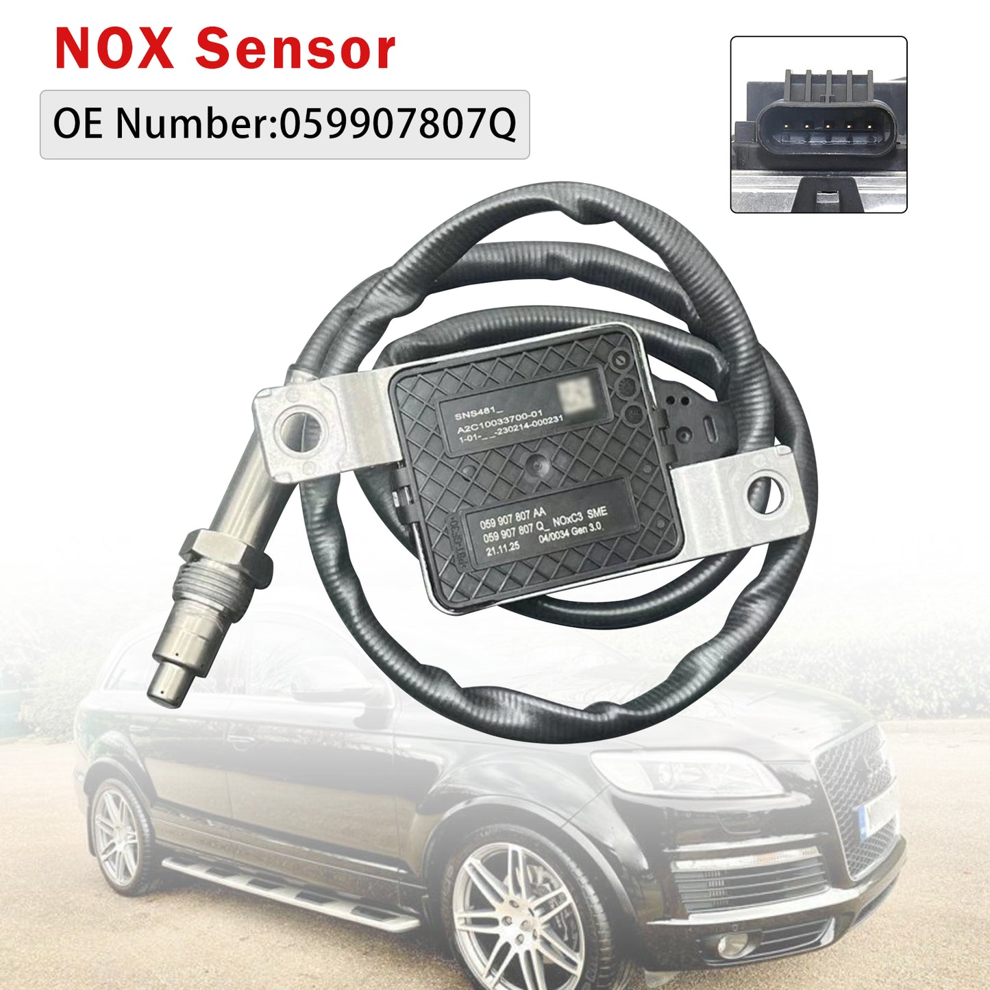 2010-2015 Audi Q7 4LB TDI 3.0L 059907807Q Front Nitrogen Oxide Nox Sensor