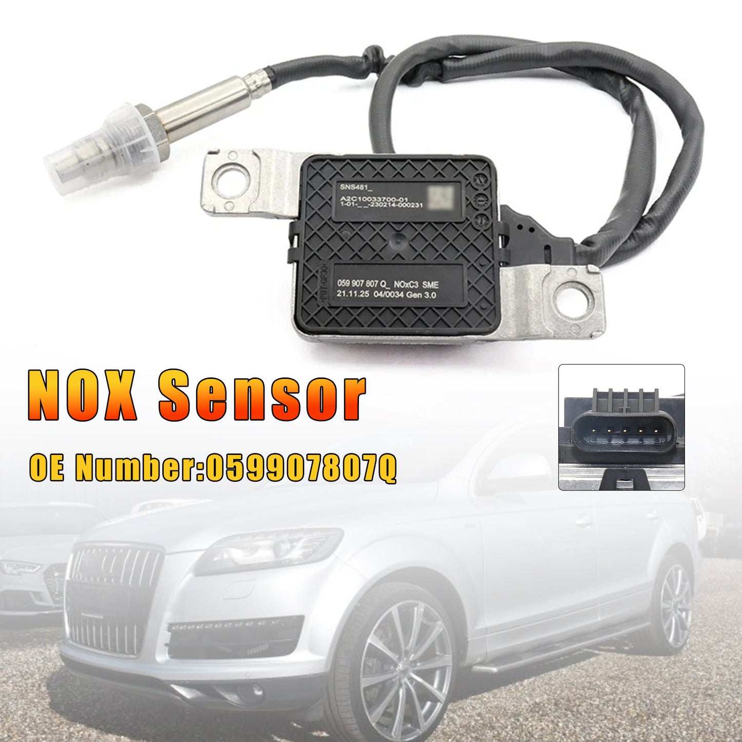 2010-2015 Audi Q7 4LB TDI 3.0L 059907807Q Front Nitrogen Oxide Nox Sensor