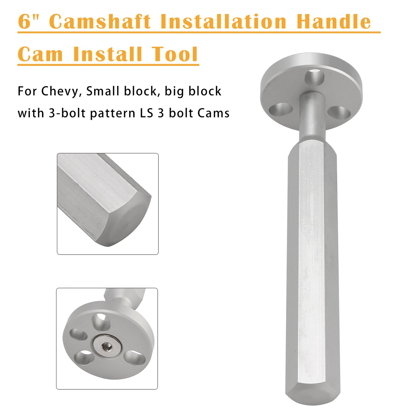 Chevy with 3-bolt pattern 6" Camshaft Installation Handle Cam Install Tool