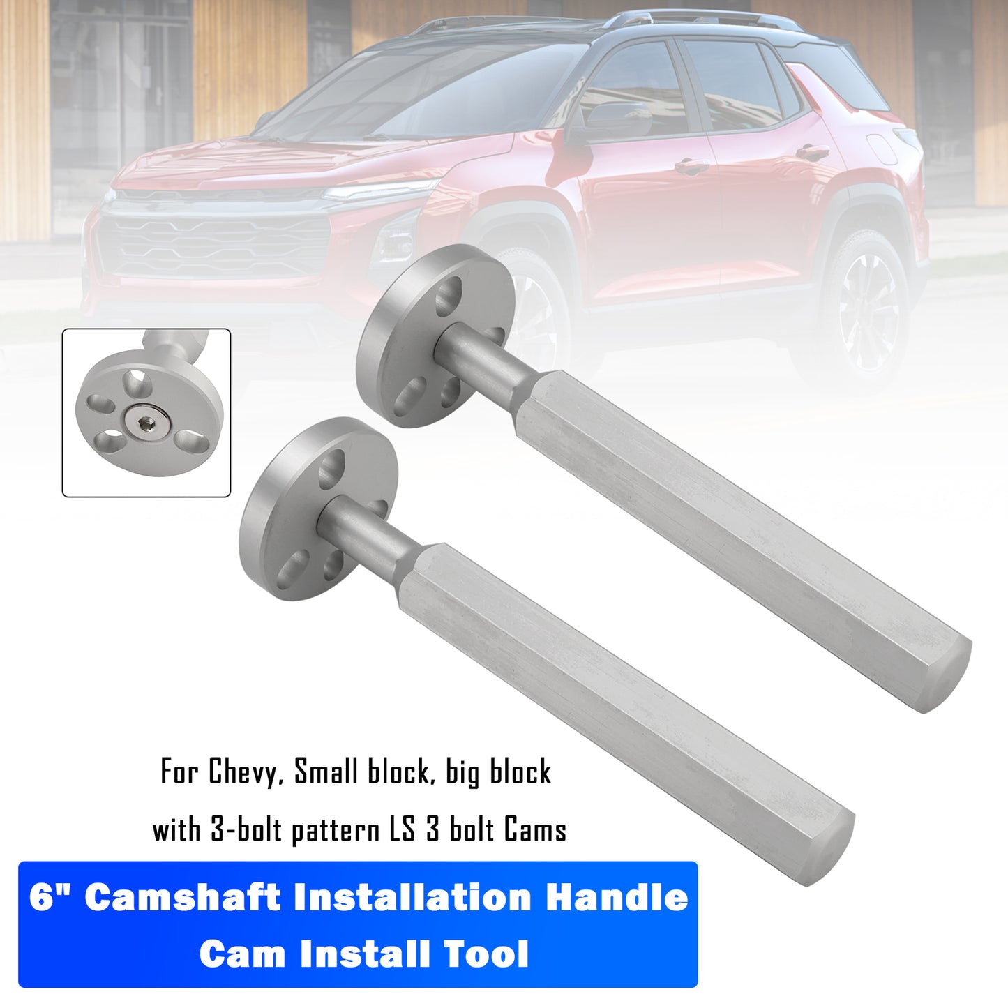 Chevy with 3-bolt pattern 2x 6" Camshaft Installation Handle Cam Install Tool