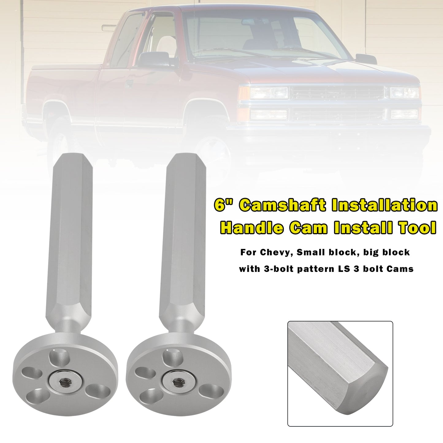 Chevy with 3-bolt pattern 2x 6" Camshaft Installation Handle Cam Install Tool