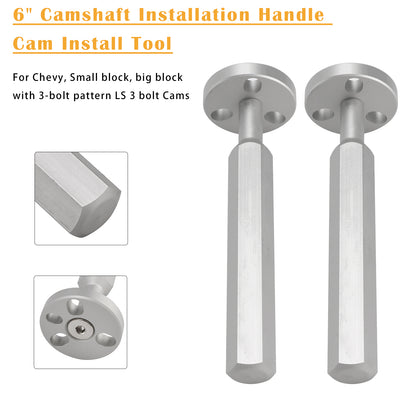 Chevy with 3-bolt pattern 2x 6" Camshaft Installation Handle Cam Install Tool