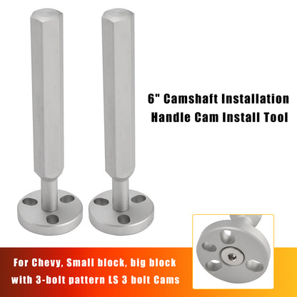 Chevy with 3-bolt pattern 2x 6" Camshaft Installation Handle Cam Install Tool