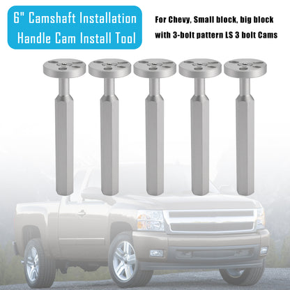 small block Chevy, big block Chevy & LS series engines with 3-bolt pattern 551 5x 6" Camshaft Installation Handle Cam Install Tool