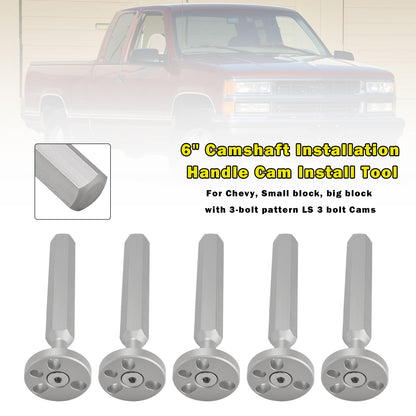 small block Chevy, big block Chevy & LS series engines with 3-bolt pattern 551 5x 6" Camshaft Installation Handle Cam Install Tool