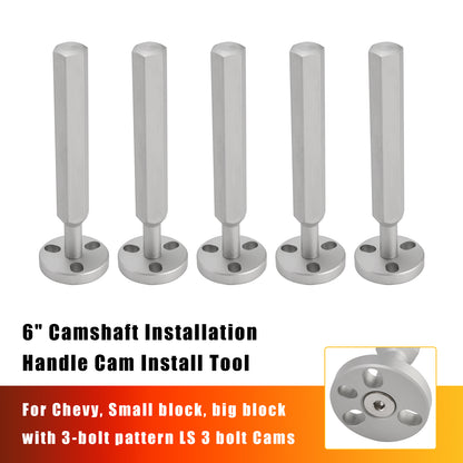 small block Chevy, big block Chevy & LS series engines with 3-bolt pattern 551 5x 6" Camshaft Installation Handle Cam Install Tool