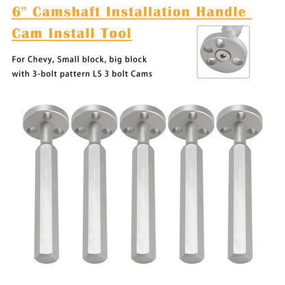 small block Chevy, big block Chevy & LS series engines with 3-bolt pattern 551 5x 6" Camshaft Installation Handle Cam Install Tool