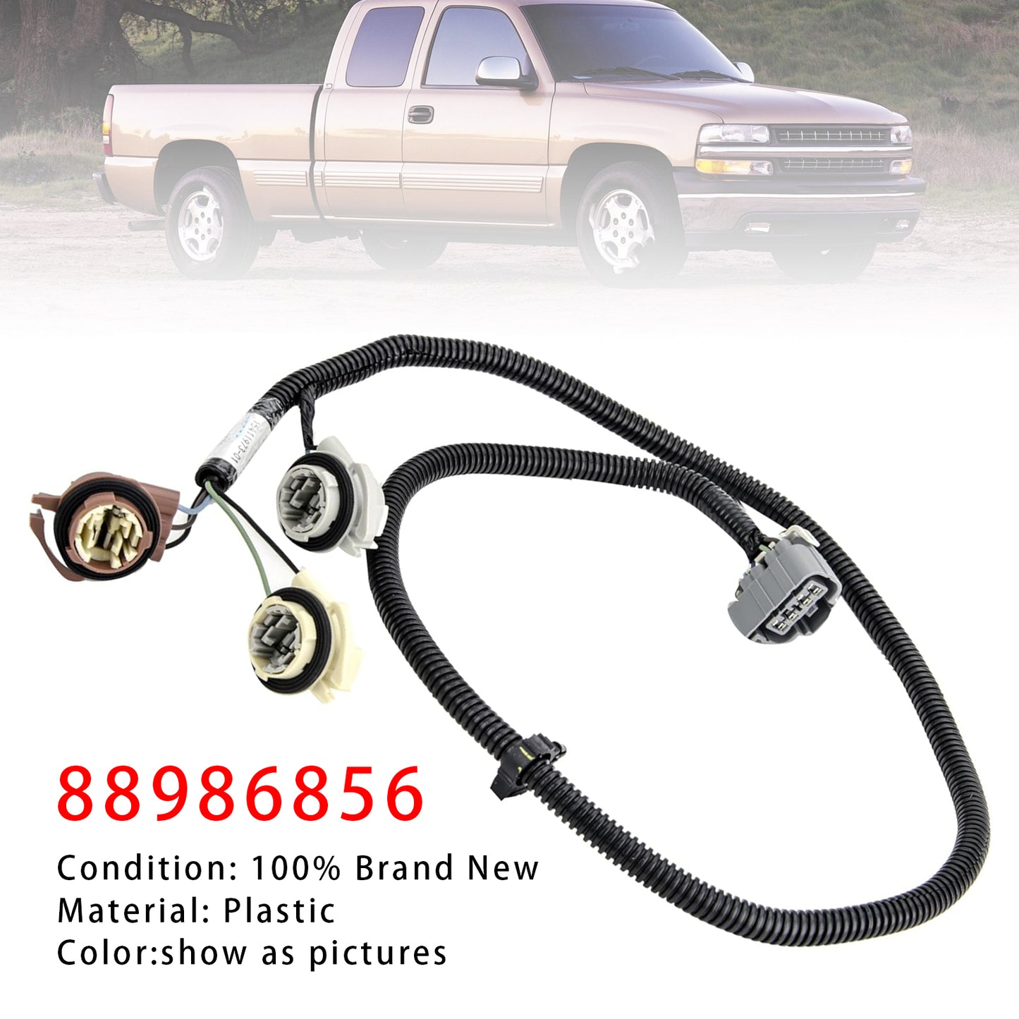 1999-2005 GMC Sierra 88986856 Left Driver Side Tail Light Wiring Harness