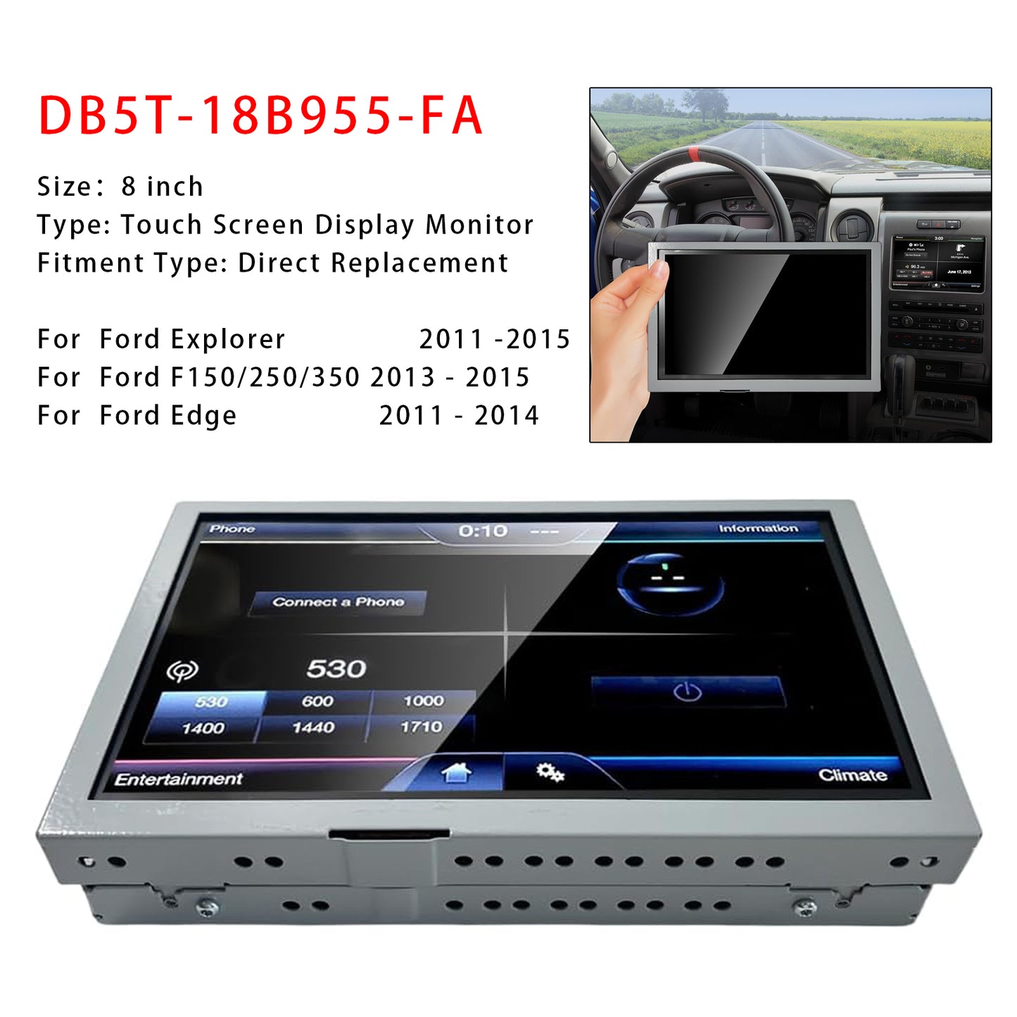 2013-2015 Ford F150/250/350 DB5T-18B955-FA 8" Sync Radio Information Touch Screen Display