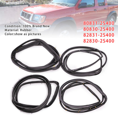 1998-2005 Nissan D22 Frontier 4PCS Front Rear Door Rubber Seal Weatherstrip
