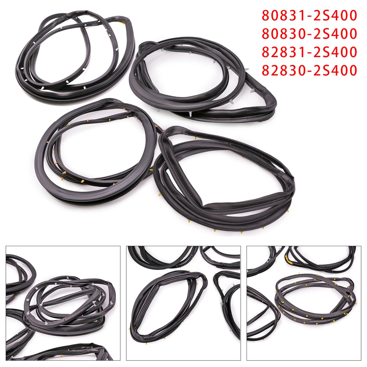 1998-2005 Nissan D22 Frontier 4PCS Front Rear Door Rubber Seal Weatherstrip