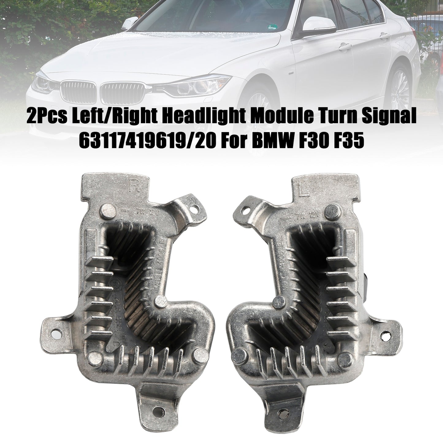2013-2013 BMW 320i Sport Design Package 14 63117419620 2Pcs Left/Right Headlight Module Turn Signal