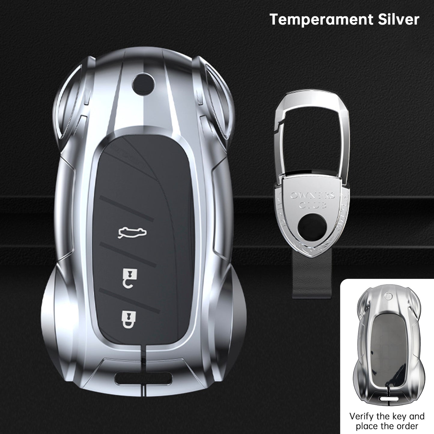 Lexus ES260h/RX350h/LS500h/NX260/UX260 Leather Alloy Zinc Car Key Silvery Case Cover
