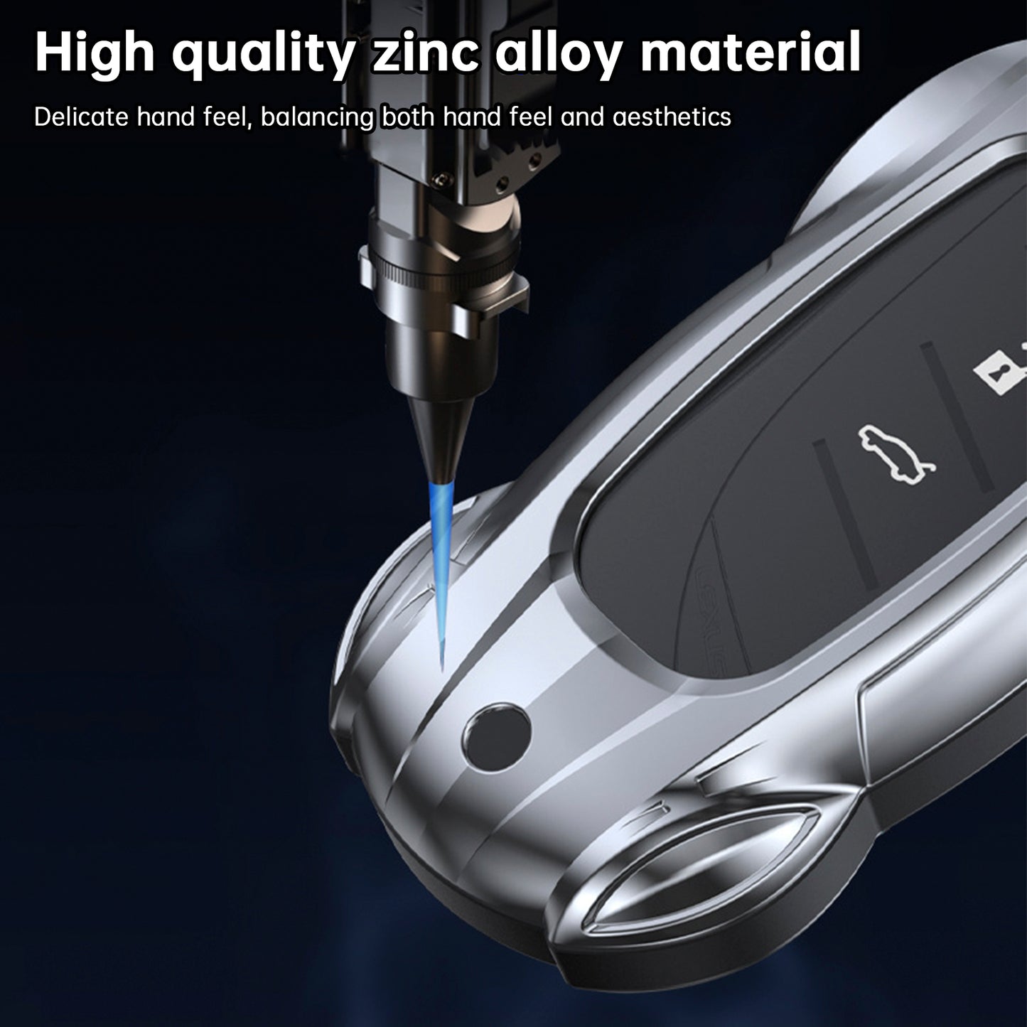 Lexus ES260h/RX350h/LS500h/NX260/UX260 Leather Alloy Zinc Car Key Silvery Case Cover