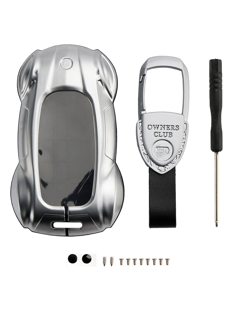 Lexus ES260h/RX350h/LS500h/NX260/UX260 Leather Alloy Zinc Car Key Silvery Case Cover