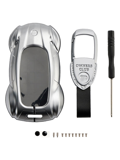 Lexus ES260h/RX350h/LS500h/NX260/UX260 Leather Alloy Zinc Car Key Silvery Case Cover
