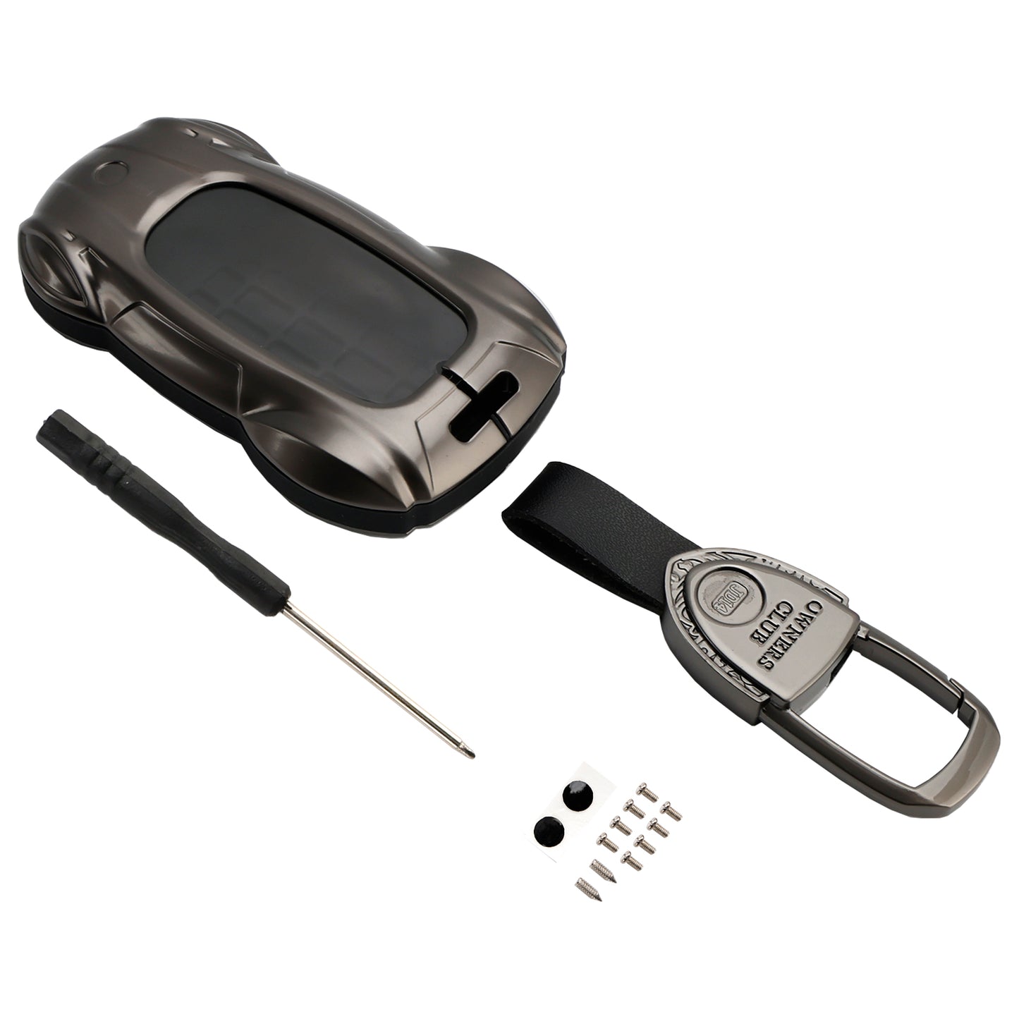 Lexus ES260h/RX350h/LS500h/NX260/UX260 Leather Alloy Zinc Car Key Gray Case Cover