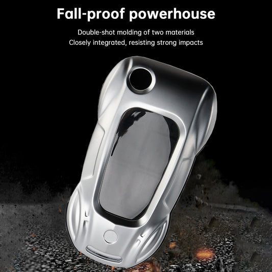 Audi A1 A3 S3 Leather Alloy Zinc Car Key Silvery Case Cover