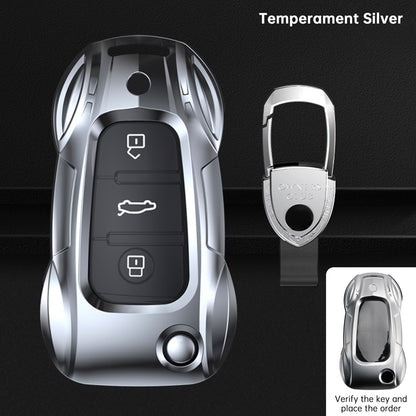 Audi A1 A3 S3 Leather Alloy Zinc Car Key Silvery Case Cover