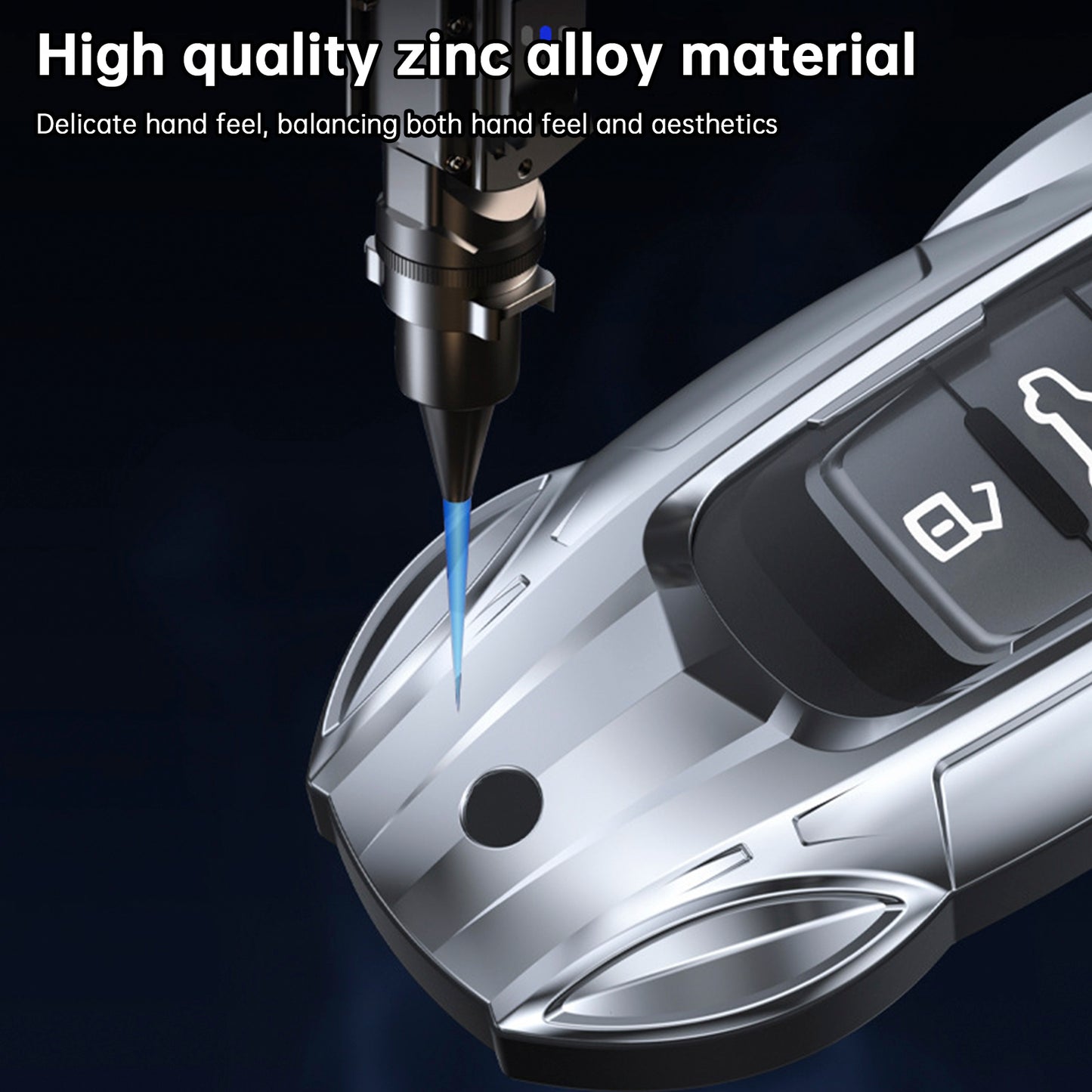 Audi A1 A3 S3 Leather Alloy Zinc Car Key Silvery Case Cover