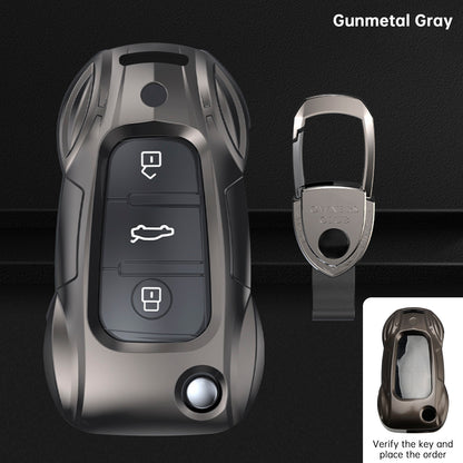 Leather Alloy Zinc Car Key Gray Case Cover Audi A1 A3 S3