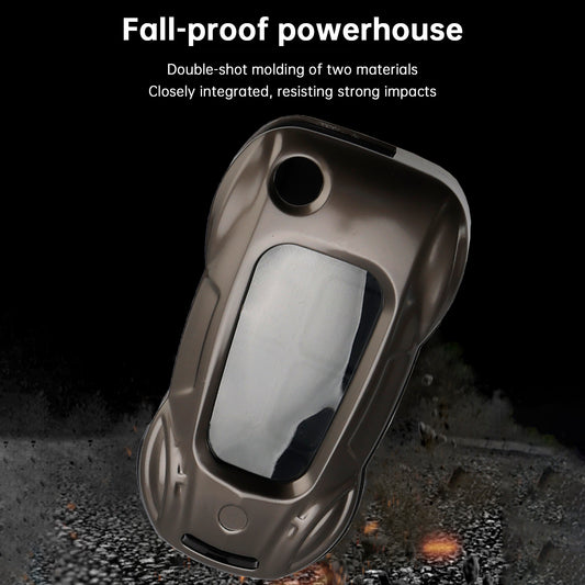 Audi A1 A3 S3 Leather Alloy Zinc Car Key Gray Case Cover